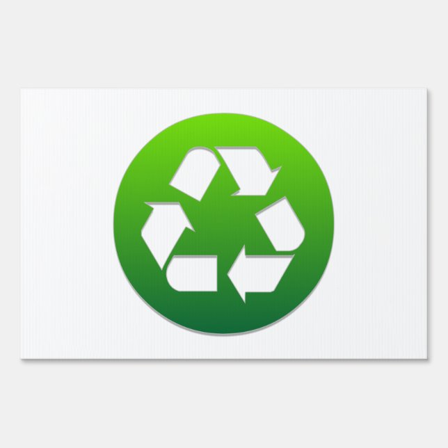 Green Recycling Symbol Sign (Front)
