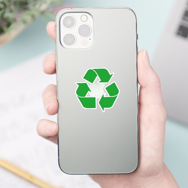 Green Recycling Symbol Sticker (Phone)