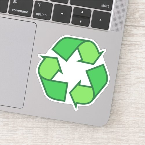 Green recycling symbol sticker