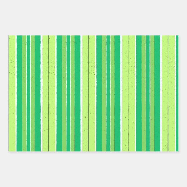 Green Red And Blue Geometrical Stripes Wrapping Paper Sheets (Front)