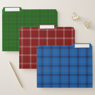 Green, Red and Blue Plaid File Folder