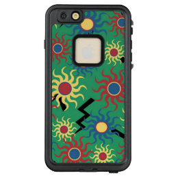 Green, Red and Blue Squiggly Suns Cell Phone Case