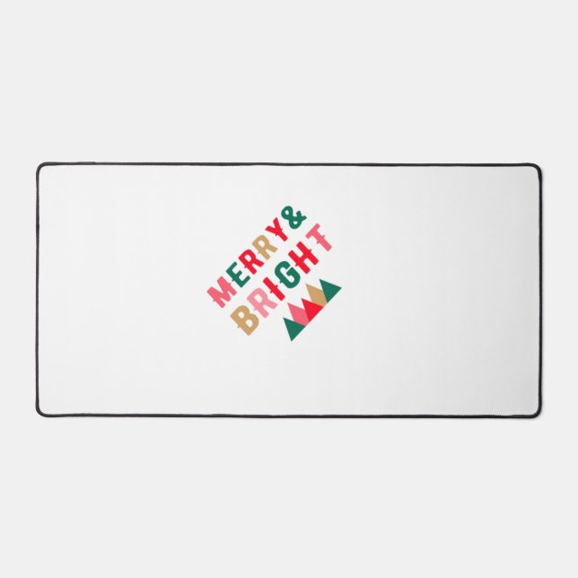 Green Red and Brown Bold Typography Desk Mat (Front)