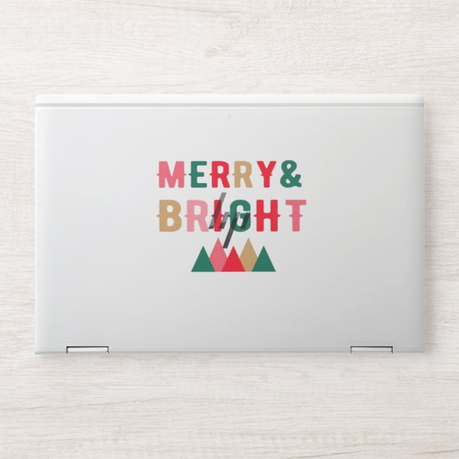 Green Red and Brown Bold Typography HP Laptop Skin (Front)