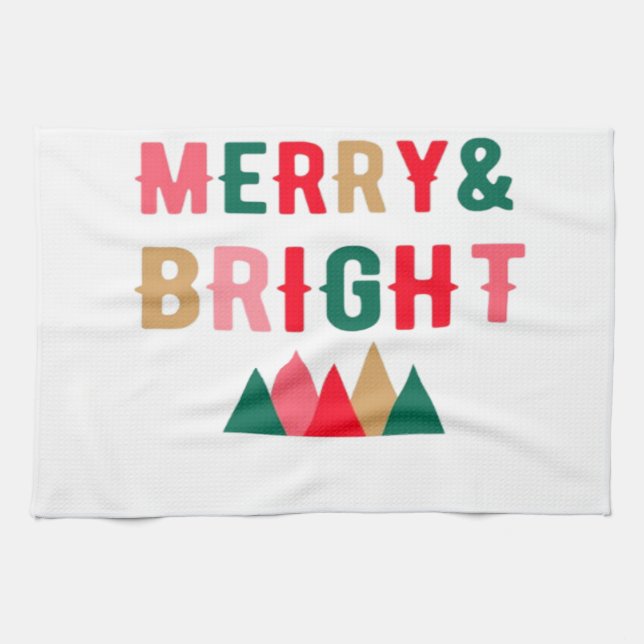 Green Red and Brown Bold Typography Kitchen Towel (Horizontal)
