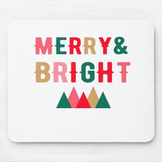 Green Red and Brown Bold Typography Mouse Pad (Front)