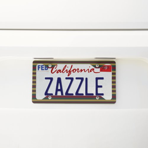 Green Red And Gold Christmas Candied Striped License Plate Frame