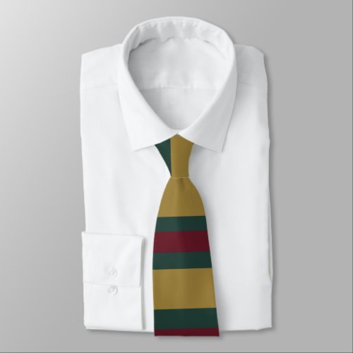 Green Red And Gold Christmas Candied Striped Neck Tie