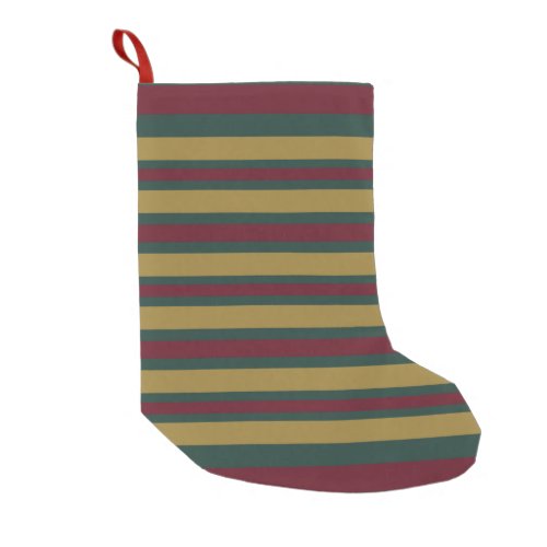 Green Red And Gold Christmas Candied Striped Small Christmas Stocking