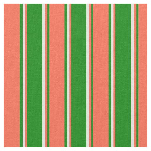 Green, Red, and Light Yellow Pattern of Stripes Fabric