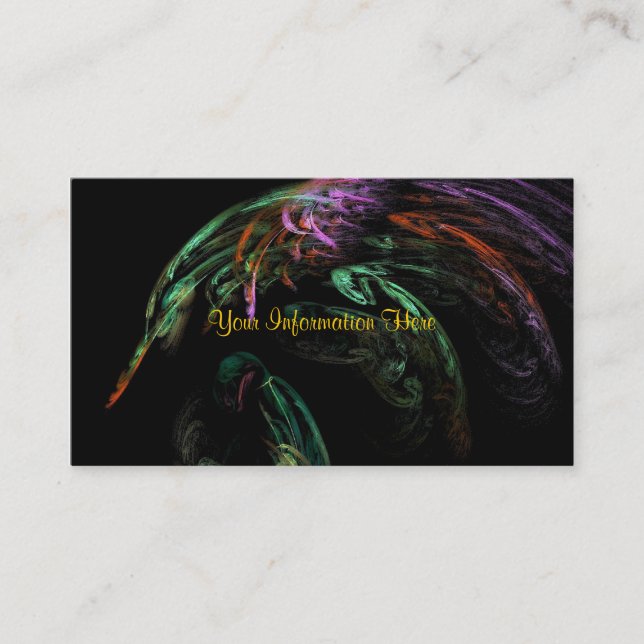 Green Red and Purple Swirled Business Cards (Front)