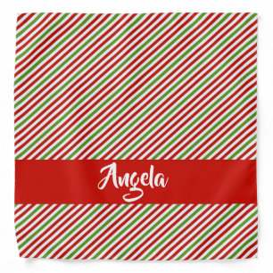 Green, red and white stripes bandana