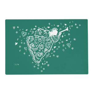 Green/Red Angel Laminated Placemat