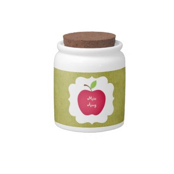 Green-red Apple Teacher's Candy Jar by KaleenaRae at Zazzle