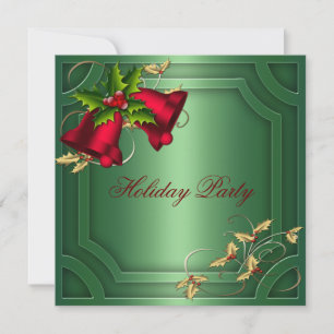 Green Red Bells Corporate Holiday Party Invitation