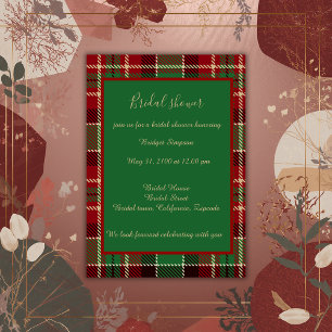 green red black scottish celtic tartan wedding invitation
