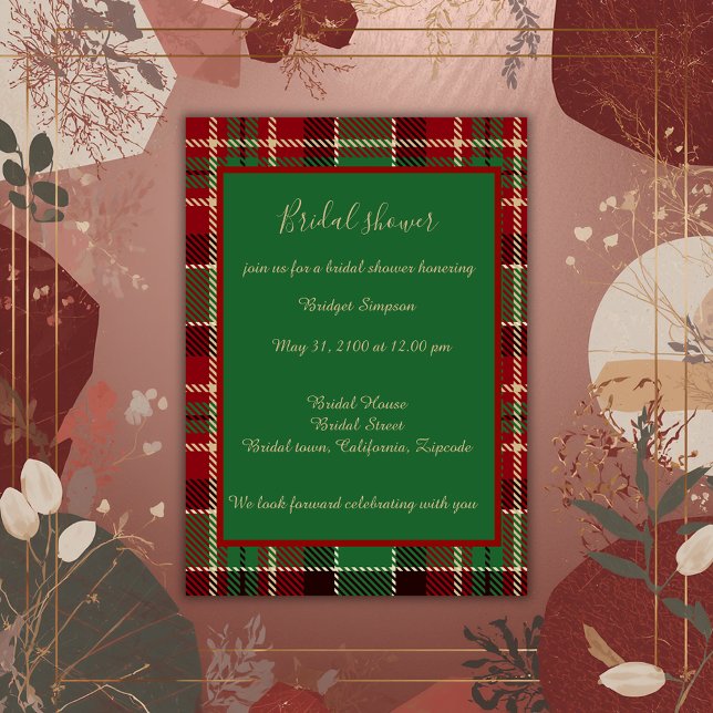 green red black scottish celtic tartan wedding invitation (Creator Uploaded)
