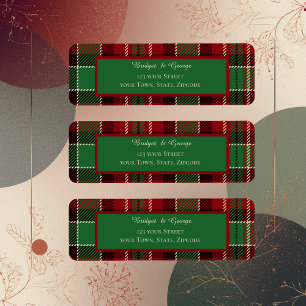 green red black scottish celtic tartan wedding label