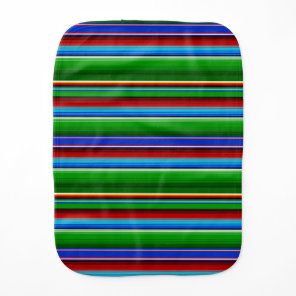 Green Red Blue Mexican Sarape Burp Cloth