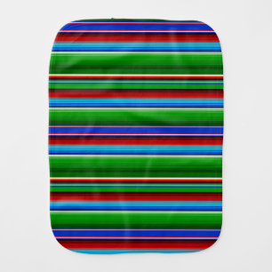 Green Red Blue Mexican Sarape Burp Cloth