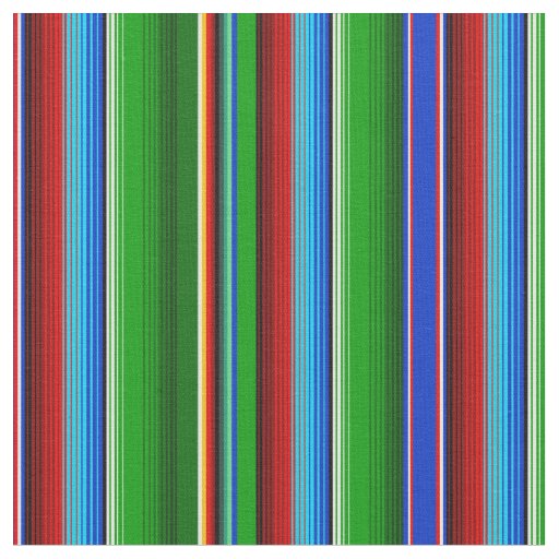 Green Red Blue Mexican Sarape Fabric