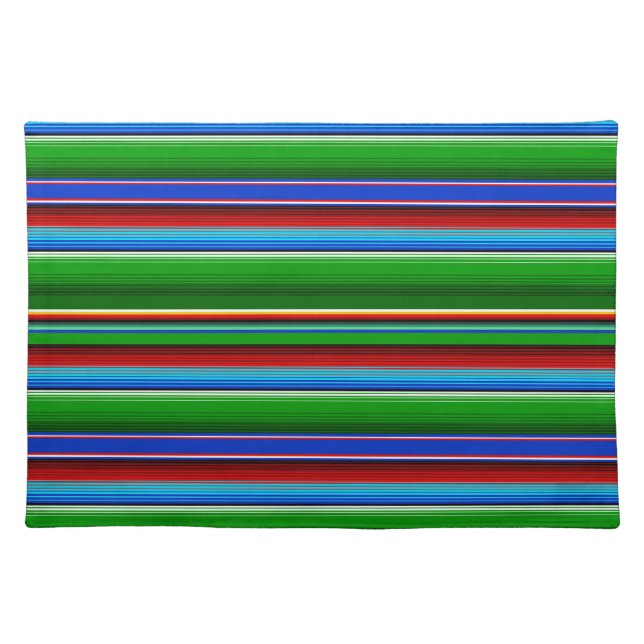 Green Red Blue Mexican Sarape Placemat (Front)