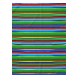 Green Red Blue Mexican Sarape Tablecloth