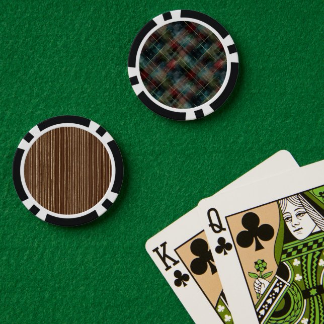 Green Red Blue Plaid Stripes Poker Chips (Poker Table (Double))