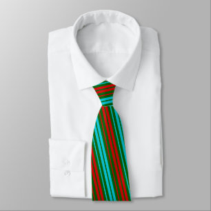 Green Red Blue Stripes Pattern   Neck Tie