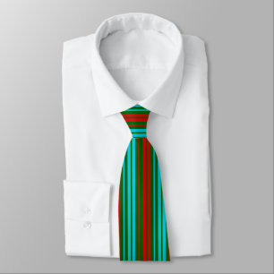 Green Red Blue Stripes Pattern   Neck Tie
