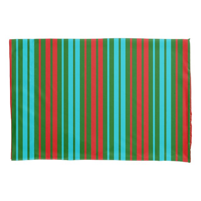 Green Red Blue Stripes Pattern   Pillow Case (Front)