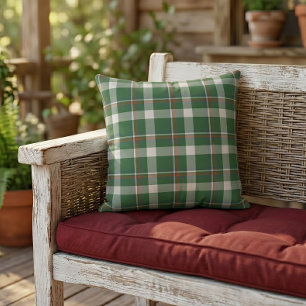 Green Red Blue White Cool Lumberjack Plaid Pattern Outdoor Pillow