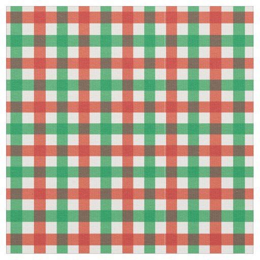 Green & Red Bright Christmas Gingham Plaid/ Tartan Fabric