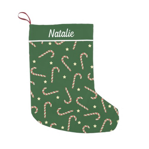 Green Red Candy Cane Cute Holiday Small Christmas  Small Christmas Stocking