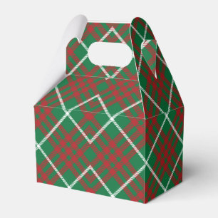 Green & Red Check Favor Boxes