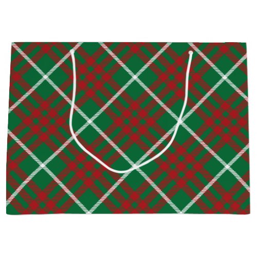 Green  Red Check Large Gift Bag