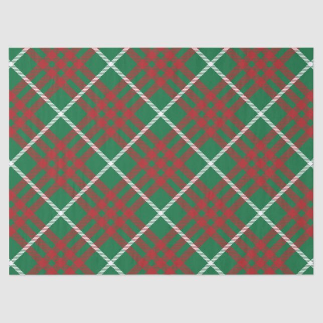Green & Red Check Tissue Paper (Front)