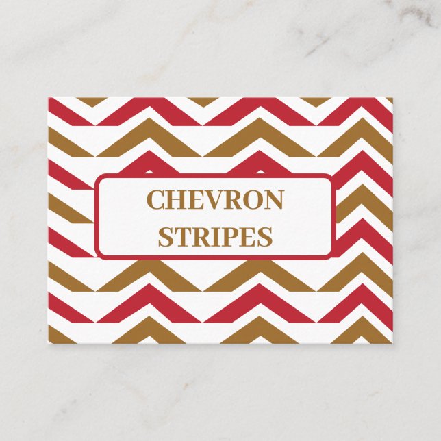 Green Red Chevron Stripe  Business Card (Front)