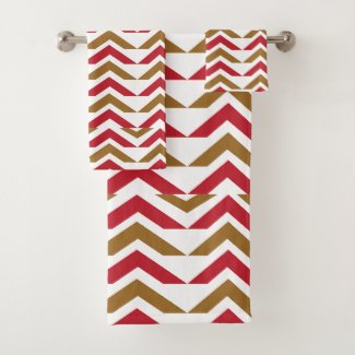 Green Red Chevron Stripe Pattern  