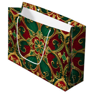 Green Red Christmas Holiday Gift Bag