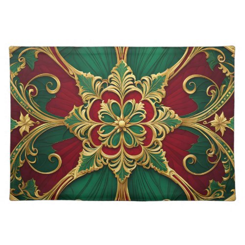 Green Red Christmas Holiday Table Cloth Placemat
