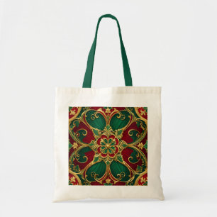 Green Red Christmas Holiday Tote Bag