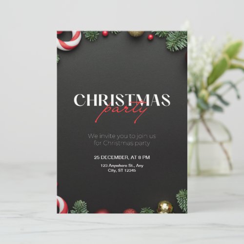 Green Red Christmas Invitation Christmas Party