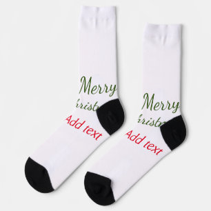 Green red christmas tree merry Christmas add name Socks