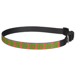 Green Red Christmas Wreath Cookie Xmas Dog Collar