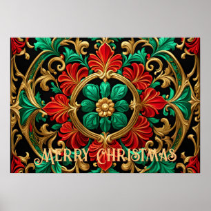 Green Red Decorative Holiday Poster