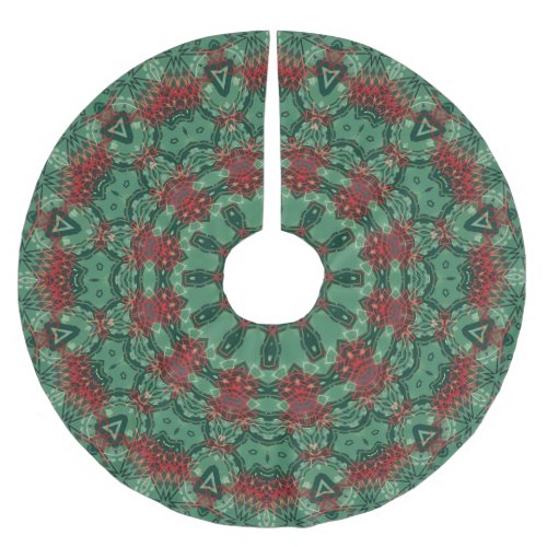 Green Red Decorative Holiday Tree Skirt