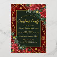 Green Red Festive Flower Frame Christmas Party