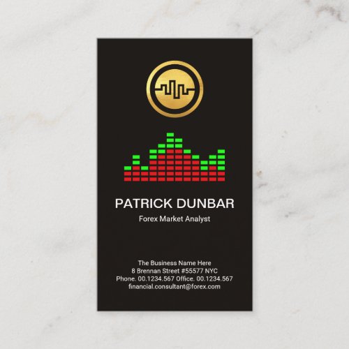 Green Red Forex Stock Graph Market Analyst Business Card