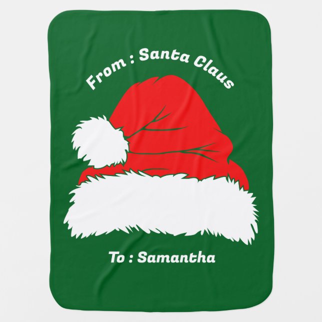 Green Red From Santa Claus Christmas Baby Blanket (Front)